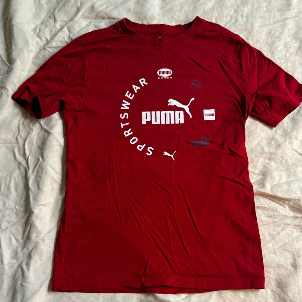 Puma Youth Medium Red Logo T-Shirt